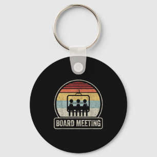 Retro Vintage Snowboard Meeting Snowboarding Vacat Keychain