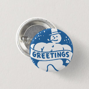 Retro Vintage Snowman Holiday Pin