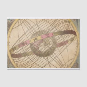 Retro vintage star map astrology symbols globe tissue paper