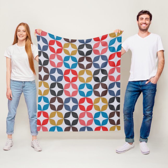 Retro Vintage Star Pattern Fleece Blanket (In Situ)