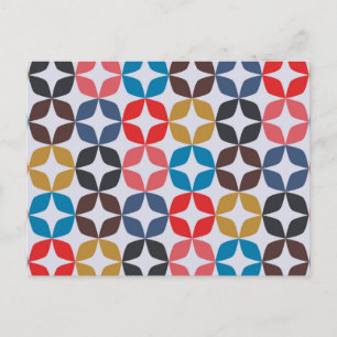 Retro Vintage Star Pattern Holiday Postcard