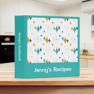 Retro Vintage Starburst Kitchen Recipes Cookbook Binder