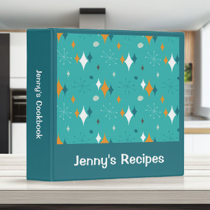 Retro Vintage Starburst Kitchen Recipes Cookbook Binder