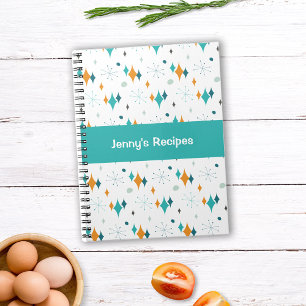 Retro Vintage Starburst Kitchen Recipes Cookbook Notebook