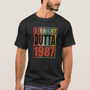 Retro Vintage Straight Outta 1987 35 Years Old 35t T-Shirt