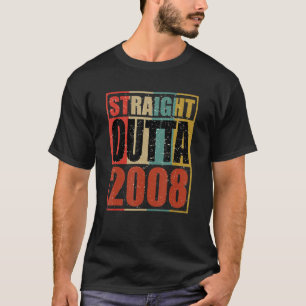 Retro Vintage Straight Outta 2008 14 Years Old 14t T-Shirt