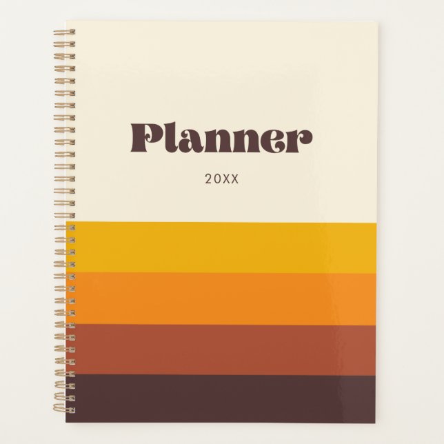 Retro vintage stripes yearly planner (Front)