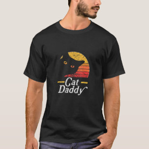 Retro Vintage Style Cat Daddy Fathers Day T-Shirt