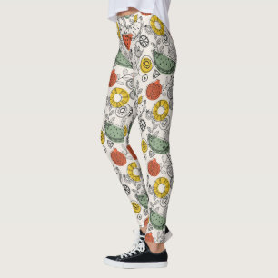 Retro Vintage Style Fruit Pattern Leggings