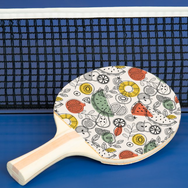 Retro Vintage Style Fruit Pattern Ping Pong Paddle (Insitu)