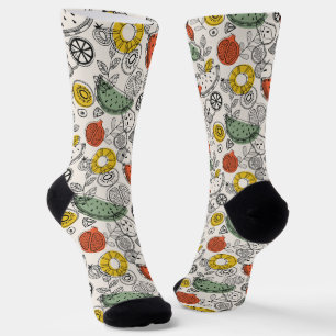 Retro Vintage Style Fruit Pattern Socks