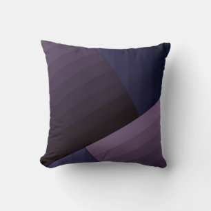 Retro vintage style geometric lines navy violet pu throw pillow