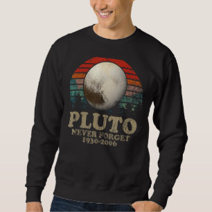 Retro Vintage Style Never Forget Pluto Nerdy Astro Sweatshirt