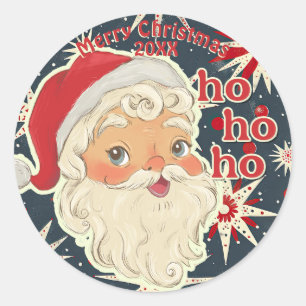 Retro Vintage Style Santa Envelope Seal Sticker