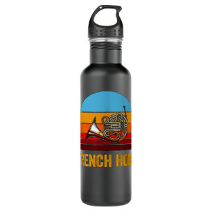 Retro Vintage Style Sunset French Horn3 710 Ml Water Bottle