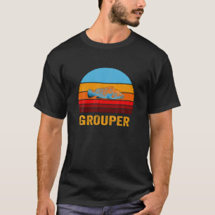 Retro Vintage Style Sunset Grouper T-Shirt