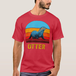 Retro Vintage Style Sunset Otter T-Shirt