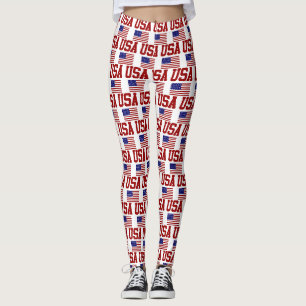 RETRO VINTAGE STYLE USA LEGGINGS