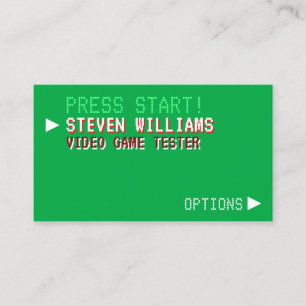 Retro vintage style video game illustrated business card