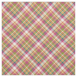 Retro Vintage Summer Plaid Tartan Squares Pattern Fabric