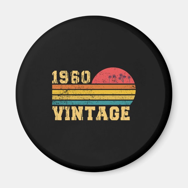 Retro Vintage Sunset 1960 Birthday    Magnet (Front)