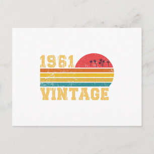 Retro Vintage Sunset 1961 Birthday Postcard