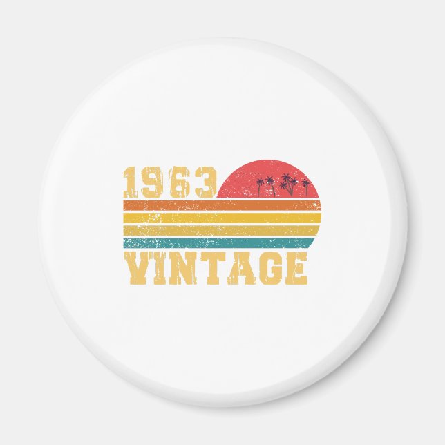 Retro Vintage Sunset 1963 Birthday Magnet (Front)