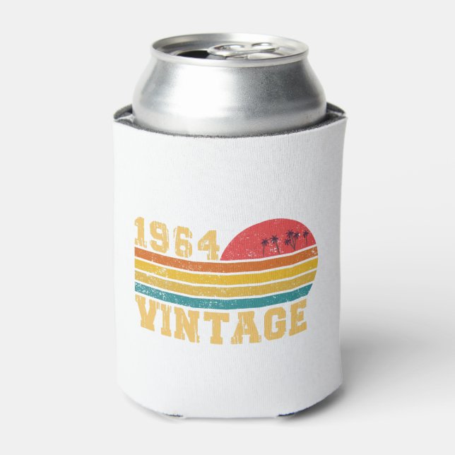 Retro Vintage Sunset 1964 Birthday Can Cooler (Can Front)
