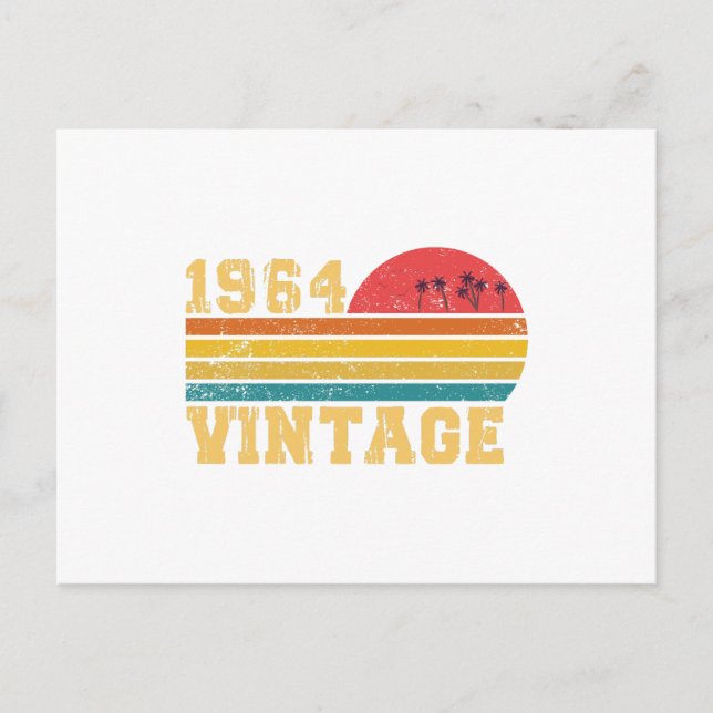 Retro Vintage Sunset 1964 Birthday Postcard (Front)