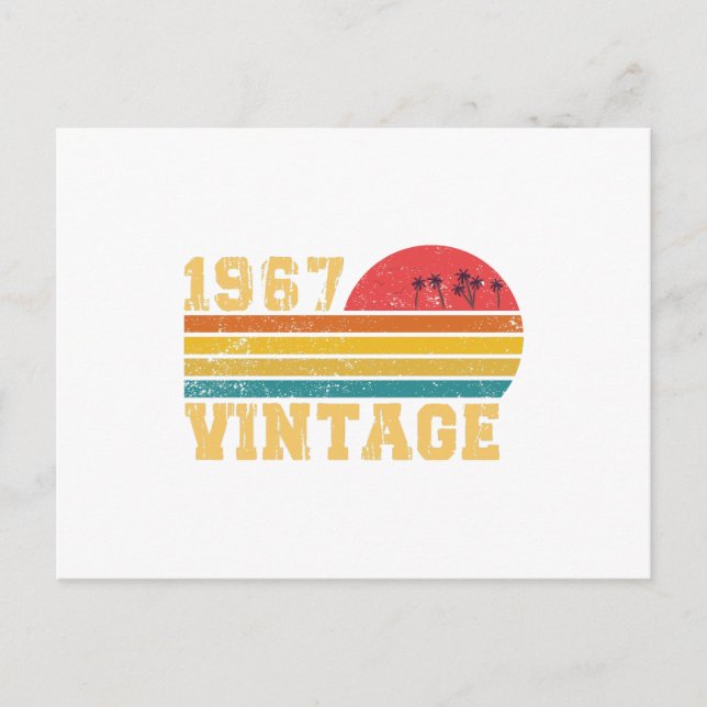 Retro Vintage Sunset 1967 Birthday Postcard (Front)