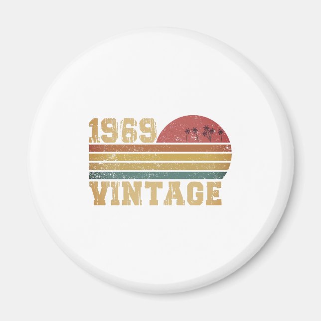 Retro Vintage Sunset 1969 Birthday Magnet (Front)