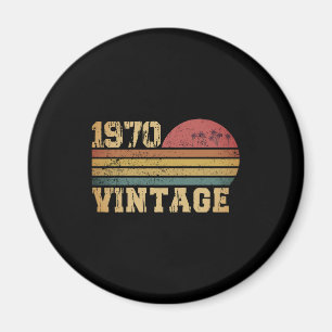 Retro Vintage Sunset 1970 Birthday Magnet