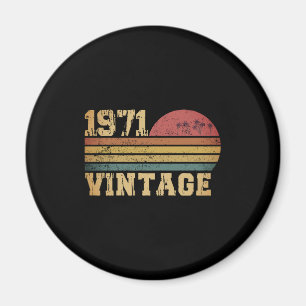 Retro Vintage Sunset 1971 Birthday Magnet