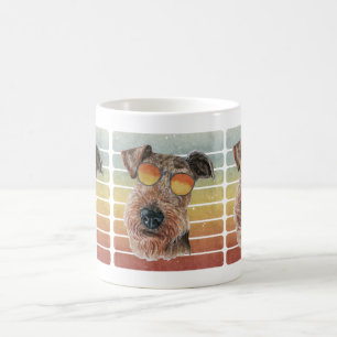 Retro Vintage Sunset Airedale Terrier Mom Dad Coffee Mug