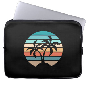 Retro Vintage Sunset and Palm Trees Laptop Sleeve