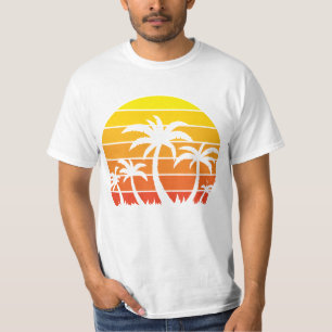 Retro Vintage Sunset And Palm Trees T-Shirt