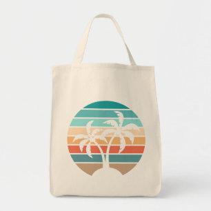 Retro Vintage Sunset and Palm Trees Tote Bag