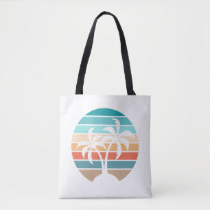 Retro Vintage Sunset and Palm Trees Tote Bag