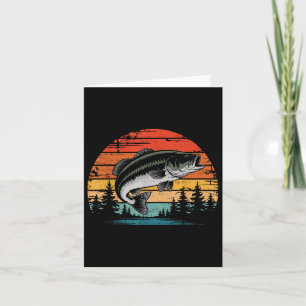 Retro Vintage Sunset B Fish Fishing Fisherman Fish Card