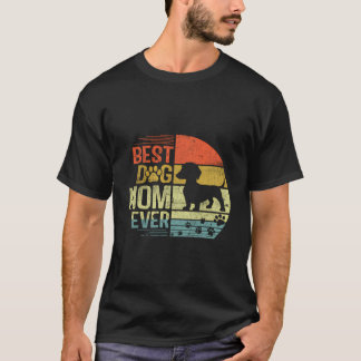 Retro Vintage Sunset Best Dachshund Dog Mom Ever C T-Shirt