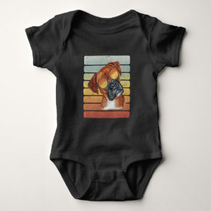 Retro Vintage Sunset Boxer Mom Dad Baby Bodysuit