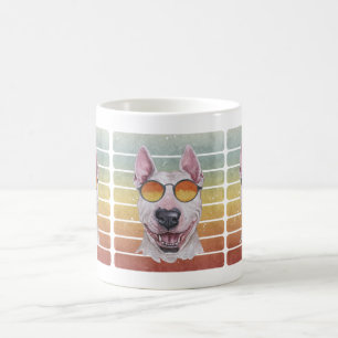 Retro Vintage Sunset Bull Terrier Mom Dad Coffee Mug