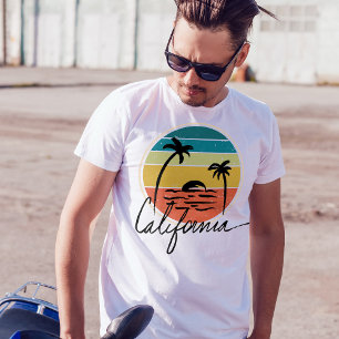 Retro Vintage sunset california beach summer vibes T-Shirt