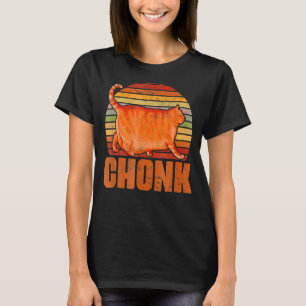 Retro Vintage Sunset  Cat Meme Chonk Cat Cat T-Shirt