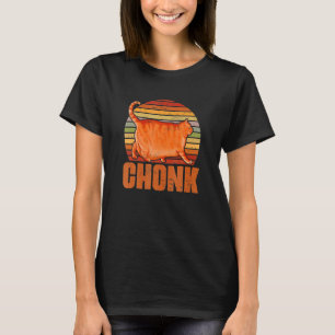 Retro Vintage Sunset Cat Meme Chonk Cat Cat T-Shirt