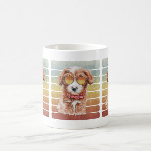 Retro Vintage Sunset Cavoodle Mom Dad Coffee Mug