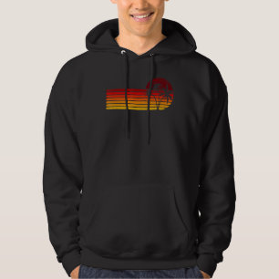 Retro Vintage Sunset Coco Palm Tree Tropical Beach Hoodie