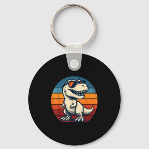 Retro Vintage Sunset Dinosaur T-rex Lovers Funny S Keychain