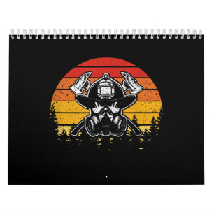 Retro Vintage Sunset Firefighter Gifts   Firefight Calendar