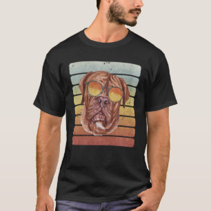 Retro Vintage Sunset French Mastiff Mom Dad T-Shirt